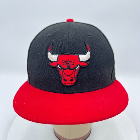 Chicago Bulls New Era 9fifty NBA Black Red Embroidered Logo Snapback Hat - Picture 1 of 11